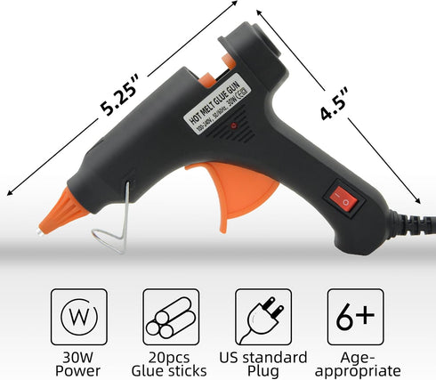 Hot Glue Guns with Glue Sticks, Mini Hot Melt Glue Gun Kit for Crafts, Glue Gun for School DIY Arts, Sealing, Home Repairs, Black...