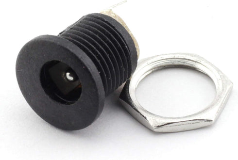 10 Pack 5.5mm x 2.1mm 3 Pin Female DC Power Jack Panel Mount Screw Nut Kit DC Socket Electrical Plug...