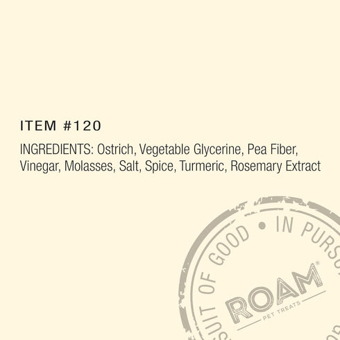 ROAM PET TREATS Ossy Jerky Dog Treats, Single Sourced Novel Protein Jerky Treats Made from Ostrich for Dog...