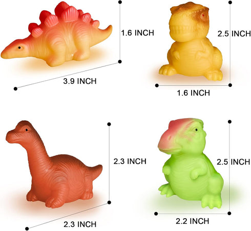 Light Up Bath Toys,6 Packs Floating Dinosaur Bathtub Toys for Toddlers,No Hole Baby Bath Toys for Kids,Great Birthday Christmas Easter for Boy and...