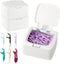 Dental Floss Picks Dispenser with Press Flip Top Cover - Quick Refill, Odor-Free Floss Holder for Home Use, Compact Storage Case...