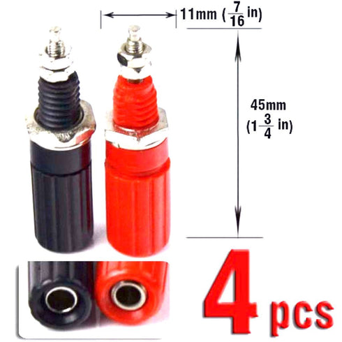 CESS Amplifier Terminal Connector Binding Post Banana Plug Jack Socket Panel/Chassis Mount Connectors - Length:1.8" (4 Pack)...