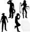 Boao 16 Pieces Cowboy Silhouettes Cowboy Cutouts Western Theme Party Decorations Photo Booth for Wild West Theme Birthday Baby Shower Cowboy Party...