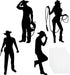 Boao 16 Pieces Cowboy Silhouettes Cowboy Cutouts Western Theme Party Decorations Photo Booth for Wild West Theme Birthday Baby Shower Cowboy Party...