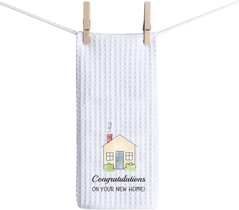 ZJXHPO New Home Kitchen Tea Towel Congratulations On Your New Home Dish Towel Housewarming Gift New Home Congratulation Gift (New Home towel)...