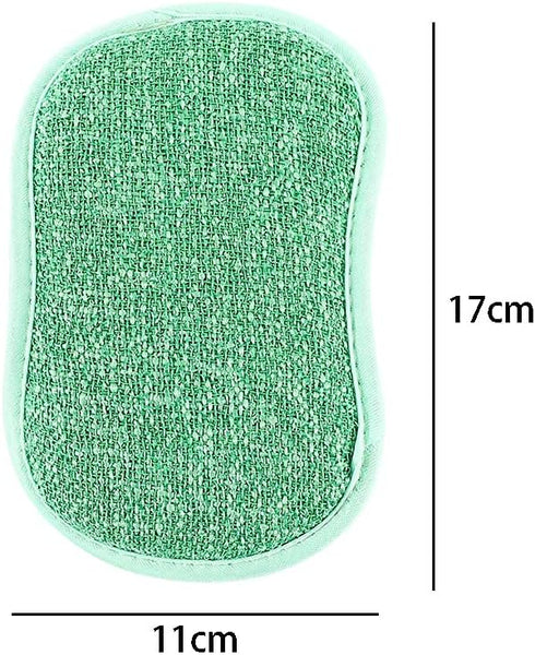 5pcs Multi-Functional Scrubbing Sponge Microfiber Kitchen Supplies Cleaning Tools Reusable Cleaning Sponge Scouring Pad...