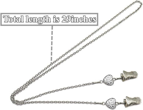 Glasses Chain Eyeglasses Strap Lanyard Holder Bling Stone Sunglasses Cord Clip-White Heart...