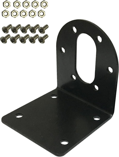 Black 37mm DC Gear Motors Mounting Bracket, Iron Anti-Rust Gearbox L-Shape Fixed Seat, Gear Reduction Motor Holder...