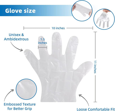 Brandon-super 200PCS Disposable Plastic Gloves For Cooking? Food Service and Food Prep?Independent Packaging?100 small bags ?...
