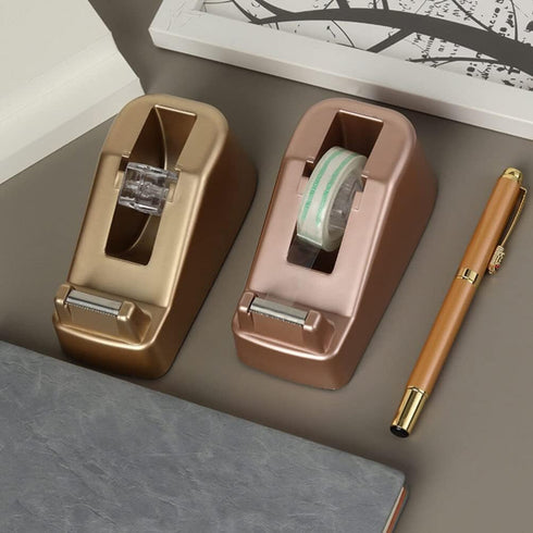 Washi Tape Cutter Office Tape Dispenser Portable Tape Holder Non-Skid Desktop Tape Dispenser Tape Roll Dispenser for Tape Cutter Golden Small Busi...