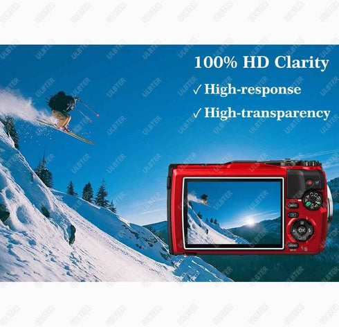 Screen Protector for Olympus TG-7 TG-6 TG-5 TG-4 TG7 Red Black, OM SYSTEM Tough TG-7 0.3mm 9H Hardness TG6 TG5 TG4 Tempered Glass Screen Cover, An...