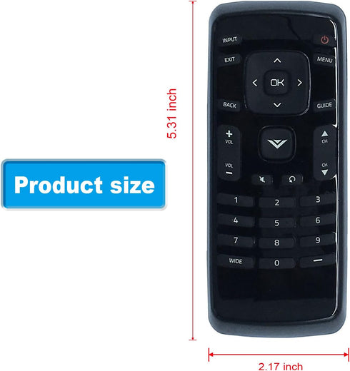 XRT020 Replace Remote fit for VIZIO LED TV D32hn-E0 D43n-E1 D32hn-D0 E280-B1 D32hn-E1 D39hn-E0 D60n-E3 D50n-E1 D28h-C1 D32h-C0 D32-D1 D24-D1 D24hn...