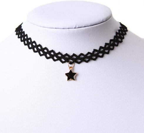 Olbye Elastic Choker Star Necklace Black Tattoo Choker Necklaces for Women and Girls Plastic Minimal Necklace Jewelry...