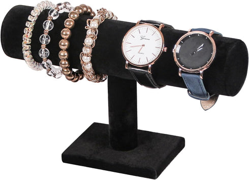 Julysky T bar Bracelet Holder,Bracelet Display Stand For Selling,Jewelry Organizer Watch Rack For Show (ALL Black, 1 Tier)...