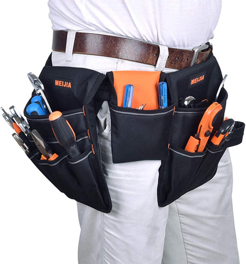MEIJIA Heavy Duty Waterproof Construction Tool Belt, Work Apron,Tool Pouch,Technician's Tool Holder Work Organizer With Poly Web Bet Quick Release...