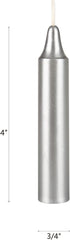 Mega Candles 10 pcs Unscented Silver Exquisite Mini Taper Spell Candles, 4 Inch Tall x 3/4 Inch Diameter, Supreme Chimes, Enchantment, Casting Rit...