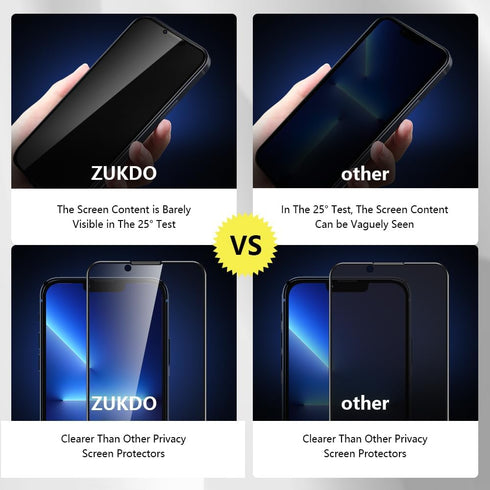 3 Pack for iPhone 13 Pro max & iPhone 14 Plus Privacy Screen Protector Anti-spy Tempered Glass Film with Easy to Install Kit, 6.7 Inch......