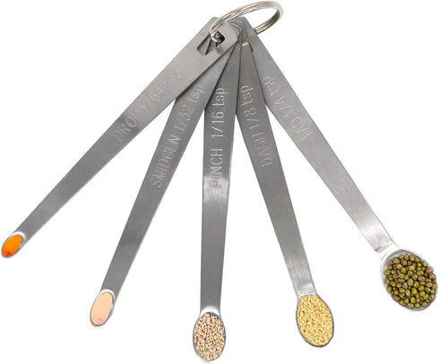 1Pack Mini Measuring Spoons Set, Heavy Duty Stainless Steel Teaspoon for Cooking and Baking, Suitable for Small Amount of Dry or Liquid Ingredient...