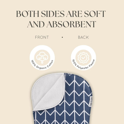Dodo Babies 5-Pack Baby Burp Cloths - Soft, Absorbent Cotton Burp Cloths - includes Pacifier Case and 2 Pacifier Clips - Colors: Black, Blue and G...