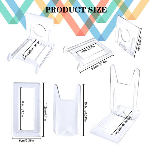 20 Sets Acrylic Plate Stands, Adjustable Display Holder Stands Plastic Clear Easels Stands for Plates Purses Pictures Card Art Stand with 2 Sizes...