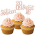 24 Pcs Sweet 16 Rose Gold Glitter Birthday Cupcake Toppers for 16th Birthday Celebrating Party Decorations (Rose gold)...