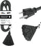 6FT Outdoor Extension Cord with 3 Electrical Power Outlets - 16/3 SJTW Durable Black Cable with 3 Prong Grounded Plug for Safety,Great for Outdoor...