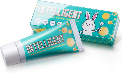 INTELLIGENT Enzymatic Kids Toothpaste – White Healthy Teeth for Baby and Toddler, Natural Non-Foaming Infant Tooth Paste, Sulfate-Free, Fluoride-F...