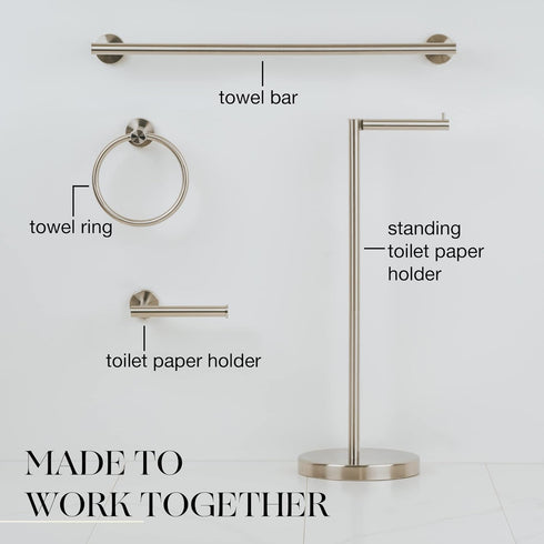 Marmolux Acc Brushed Towel Ring for Bathroom - Hand Towel Holder for Bathroom Wall - SUS304 Stainless Steel Bathroom Towel Rack Hardware Set....