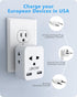 LENCENT EU to US Plug Adapter, European to USA Outlet Adaptor with 2 USB, Europe to American Outlet, 3-Sided Outlet Extender, Wall Tap, Mini Charg...