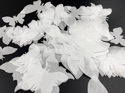 50Pcs Edible Wafer Cupcake Toppers Cake DIY White Blank Butterfly Cake Decoration Birthday Mix Size & White Colour...