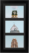 Golden State Art 7x14 Wood Frame for Three 4x6 Picture - Black with 3-Opening Black Mat Color - Portrait or Landscape Wall Mounting - Sturdy and E...