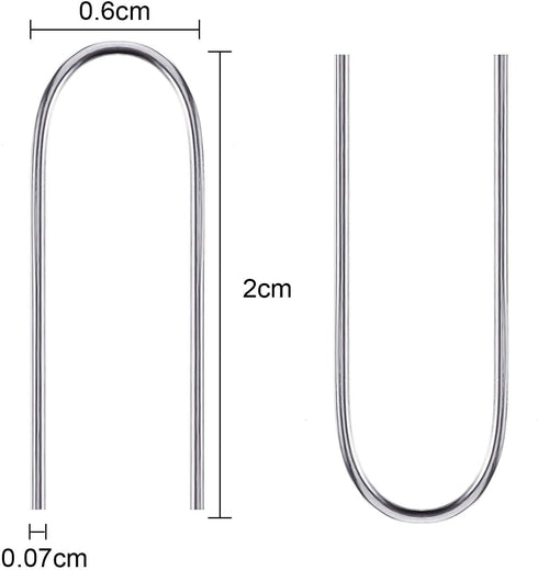 Tatuo 60 Pieces High Temperature Nichrome Wire Jump Rings, 21 Gauge with a Plastic Storage Box, U Hanger Hooks for Pendant, Ceramic Ornaments, Fus...