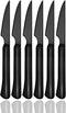 black steak knives Ultra-Sharp Cutlery Set,Dinner Knives 6-Piece Stainless Steel kitchen Serrated Best chef Knife....