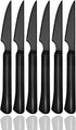 black steak knives Ultra-Sharp Cutlery Set,Dinner Knives 6-Piece Stainless Steel kitchen Serrated Best chef Knife....