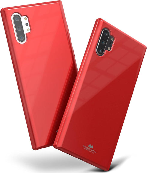 GOOSPERY Pearl Jelly for Samsung Galaxy Note 10 Plus Case (2019) Slim Thin Rubber Case (Red)...