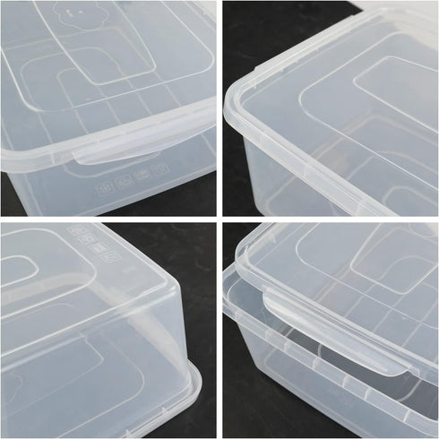Vababa 2-Pack 16 L Pizza Dough Proofing Box with Lid, Clear Food Pizza Storage Container...