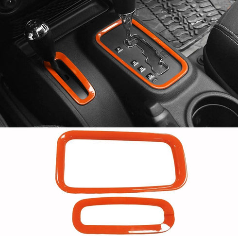 E-cowlboy 4PCS Interior Accessories Decoration Kit - Cover Trim & Holder Trim for Jeep Wrangler JK JKU 2011-2018 4-Door (Orange)...