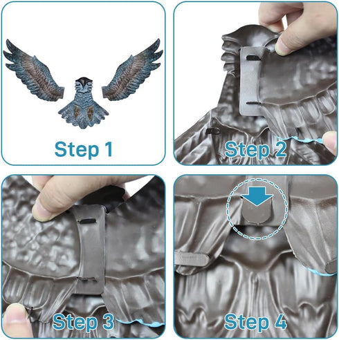 Metal Wall Art Owl Eagle Wall Decor Metal Bird Outdoor Wall Decor Modern Hanging Wall Sculpture for Garden Fence Patio Porch Living Room Bedroom (...