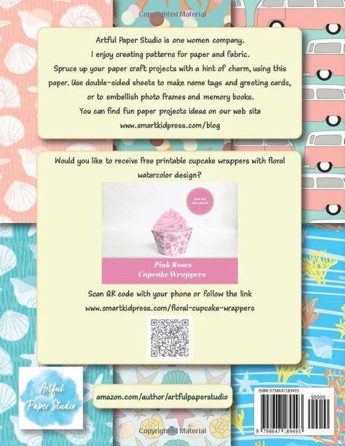 Summer Beach Scrapbook Paper: 20 patterned double sided sheets. 8.5" x 11" Card making craft paper (Decorative Craft Paper)...