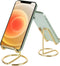 2 Pack Cell Phone Stand for Desk, Cute Metal Gold Cell Phone Stand Holder Desk Accessories, Compatible with All Mobile Phones, iPhone, Switch, iPa...
