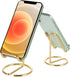 2 Pack Cell Phone Stand for Desk, Cute Metal Gold Cell Phone Stand Holder Desk Accessories, Compatible with All Mobile Phones, iPhone, Switch, iPa...