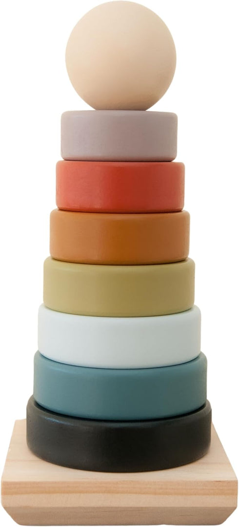 *Memorial*Day*Sale Neutral Rainbow Wooden Ring Stacker Toy | Montessori Stacking Rings for Toddlers | Educational & Developmental Sensory Toys Non...