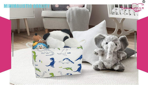 Rectangular Kids Storage Basket Gift Basket Baby Storage Basket Cute Kids Toy Storage Bin Organizer Shelf Book Basket Room Decor(Polychrome Dinosa...