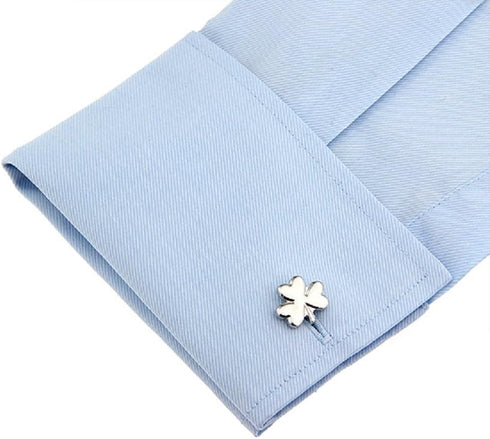 3 Three Leaf Clover Shamrock Irish Ireland Pair Cufflinks in a Presentation Gift Box & Polishing Cloth...
