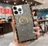 for iPhone 12 Pro Max 6.7" Bling Case Luxury Box Trunk Design Glitter Cute Gold Corner Soft TPU Cover with Ring Kickstand Holder Phone Skin,Gray...