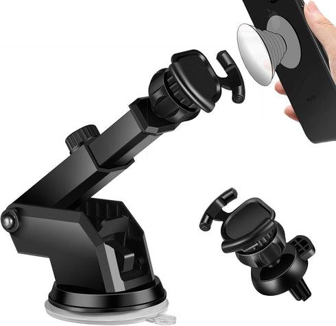 Car Mount Air Vent Cell Phone Holder Pop Cup Suction Car Mount for Collapsible Grip/Socket Mount Dashboard Desk Wall Bracket for GPS Navigation Al...
