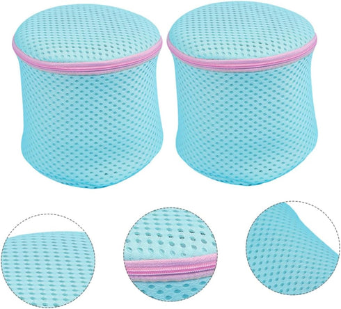 HOMSFOU 2pcs laundry bag mesh wash bag bra washing bag zipper mesh bags Travel Storage Organizer Clothing Washing Bags Wash Machine Bag polyester ...