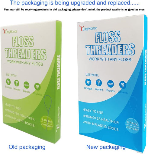 EasyHonor Dental Floss Threaders for Braces, Bridges, and Implants,210 Count (Pack of 6)...