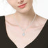CIEHER Silver 2/3 Pieces Women Jewelry Set - Drop Necklace + Crystal Teardrop Dangle Earring Clips, Crystal Clip On Earrings Silver Non Pierced fo...