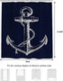 Custom Nautical Navy Blue Anchor Shower Curtain, 70x72 inch...